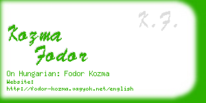 kozma fodor business card